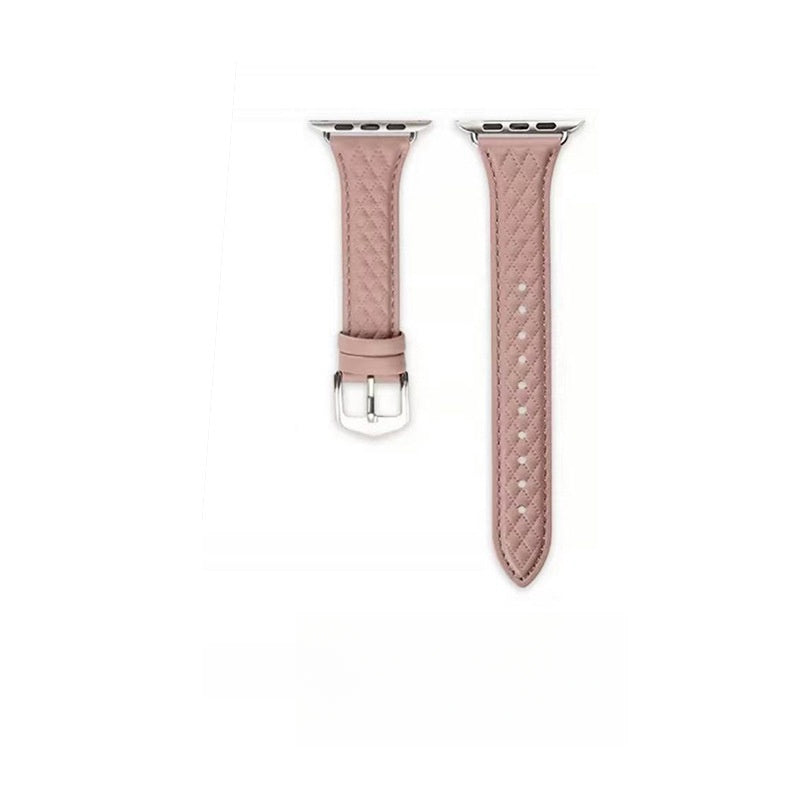 Diamond Chanel's Style Leather Strap Thin Top Layer Cow Leather Watch Strap