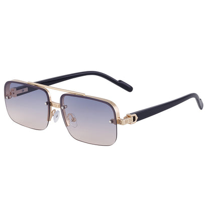 European And American Retro Metal Double Beam Sunglasses