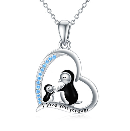 Penguin Necklace Sterling Silver Penguin Jewelry Gifts for Women Daughter Mother