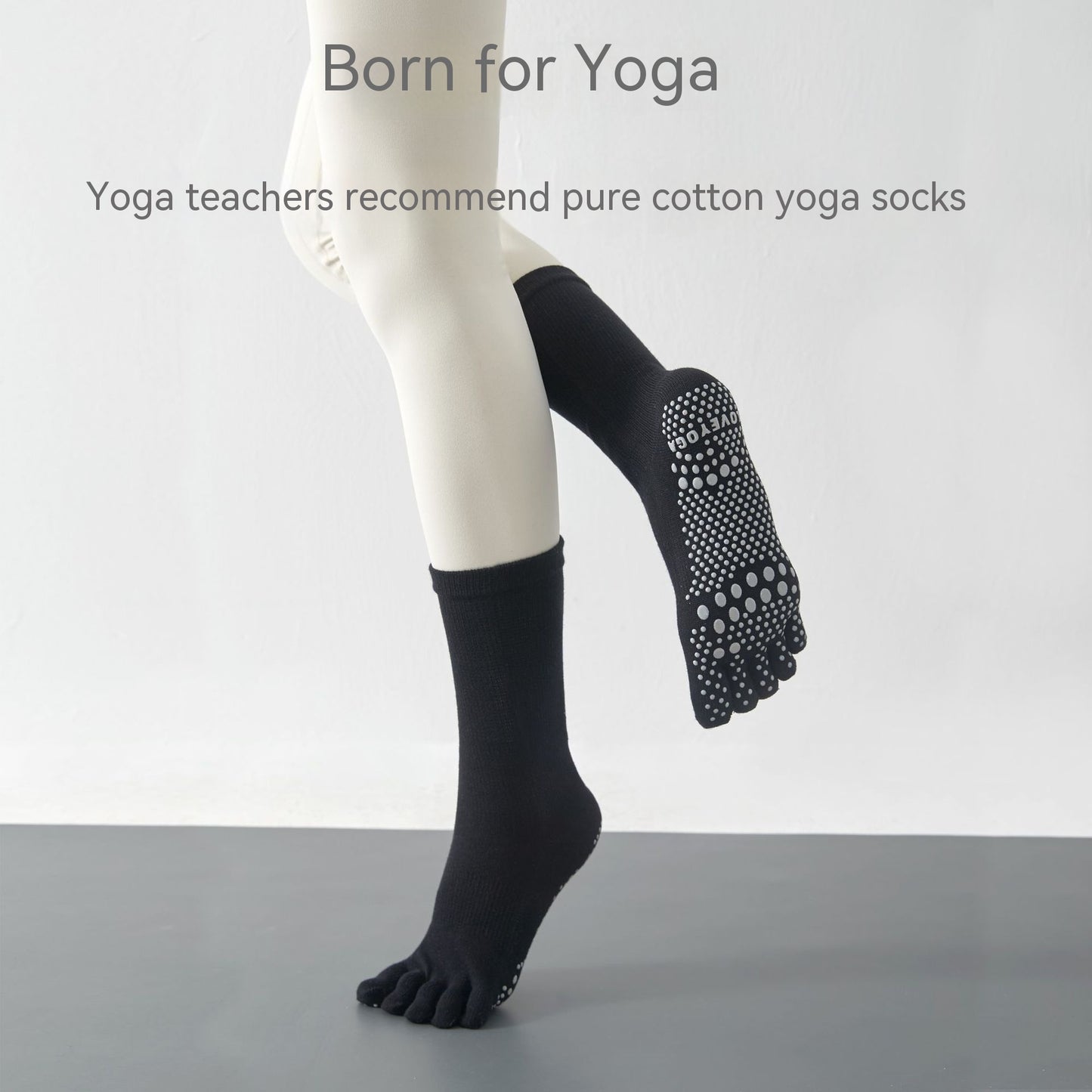 Five Fingers Yoga Socks Non-slip Solid Color