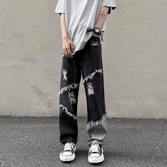 American Tassel Denim Pants Fashion Brand