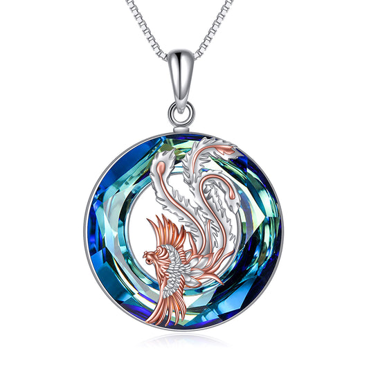 Nirvana Phoenix Necklace Sterling Silver Crystal Phoenix Jewelry Necklaces for Women