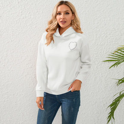 Women's Hoodie Long Sleeve Sweatshirt With Hollow Heart-shaped Design On The Back Loose Tops