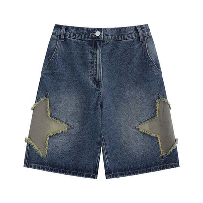 American High Street Star Patch Denim Shorts