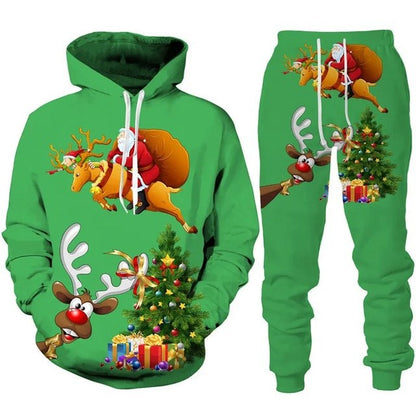 Santa Claus 3D Printing Hooded Sportswear