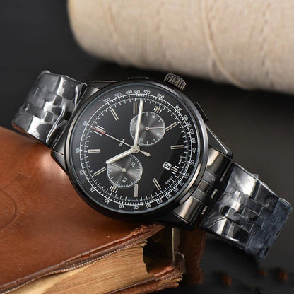 Men's Six-pin High Quality Quartz Steel Strap Watch