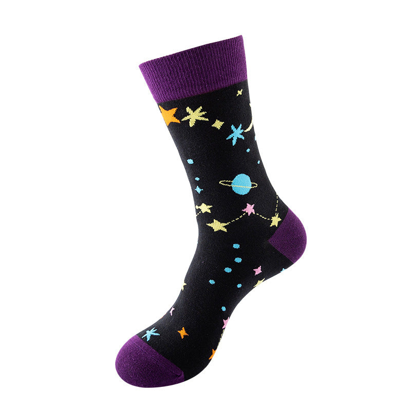 Mid-tube Star Animal Tide Socks