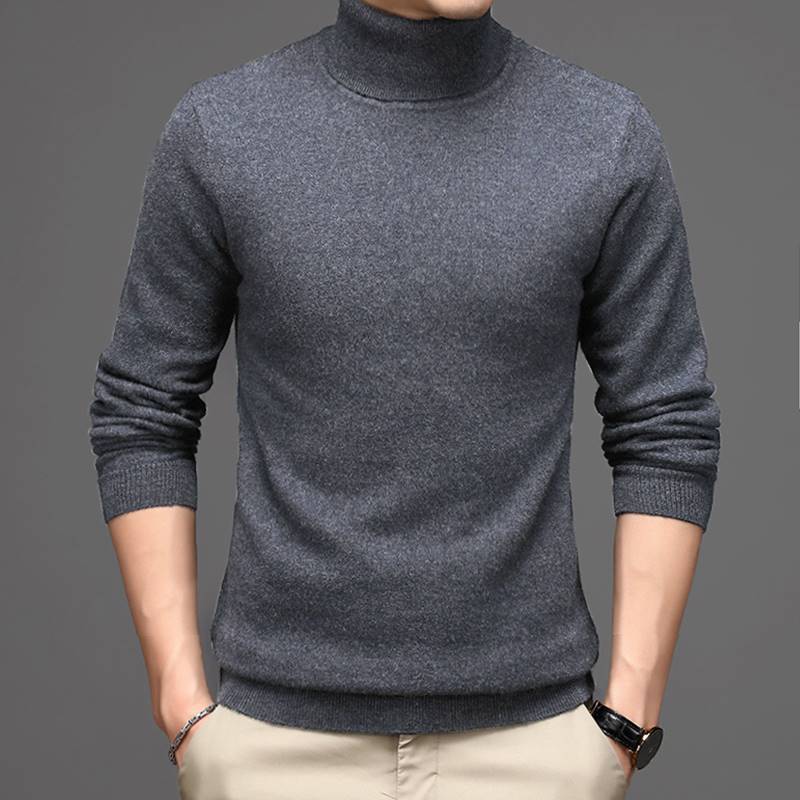 Pure Cashmere Sweater Men's High Neck Thickened Style