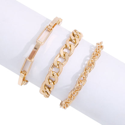 Exaggerated Alloy Thick Chain Multi-layer Bracelet Women European And American Fashion