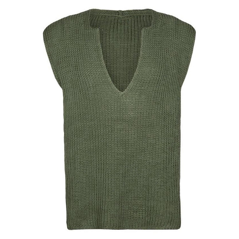 Loose Plus Size Knitted Vest Men