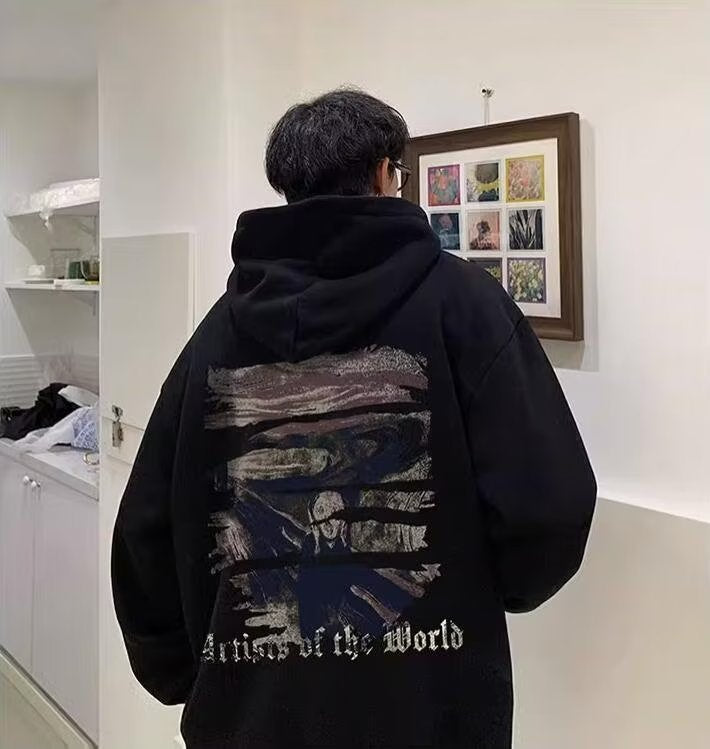 Heavy Hooded Men's Sweater Autumn Letters