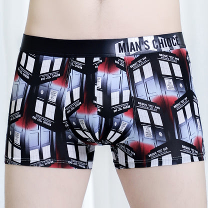 Ice Silk Men's Underwear Comfort Printing Shorts