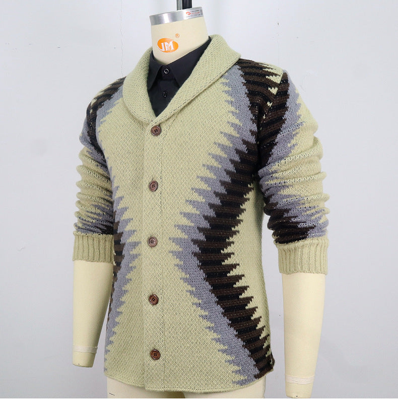 Men's Thick Needle Heavy Industry Cardigan Sweater Coat