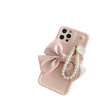 Bowknot Pearl Chain Mobile Phone Case