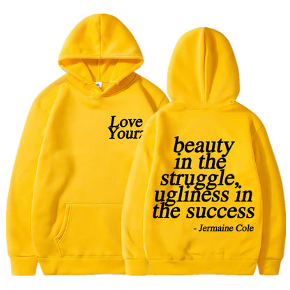 Cole Dreamville Love Yourz Lyrics Print Hooded Vintage Fas