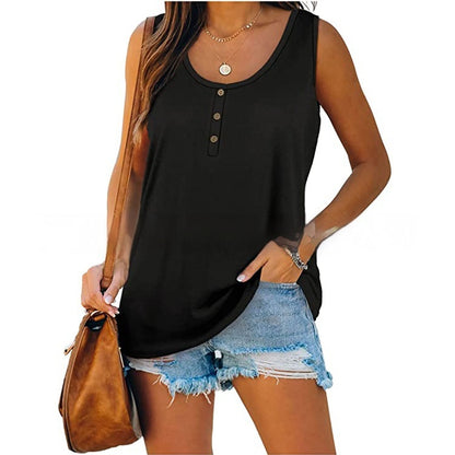 Women's Sleeveless T-shirt Knitted Vest Breasted