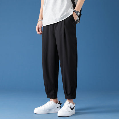 Draping Ice Silk Casual Pants Suit Pants Loose Thin Cropped Pants