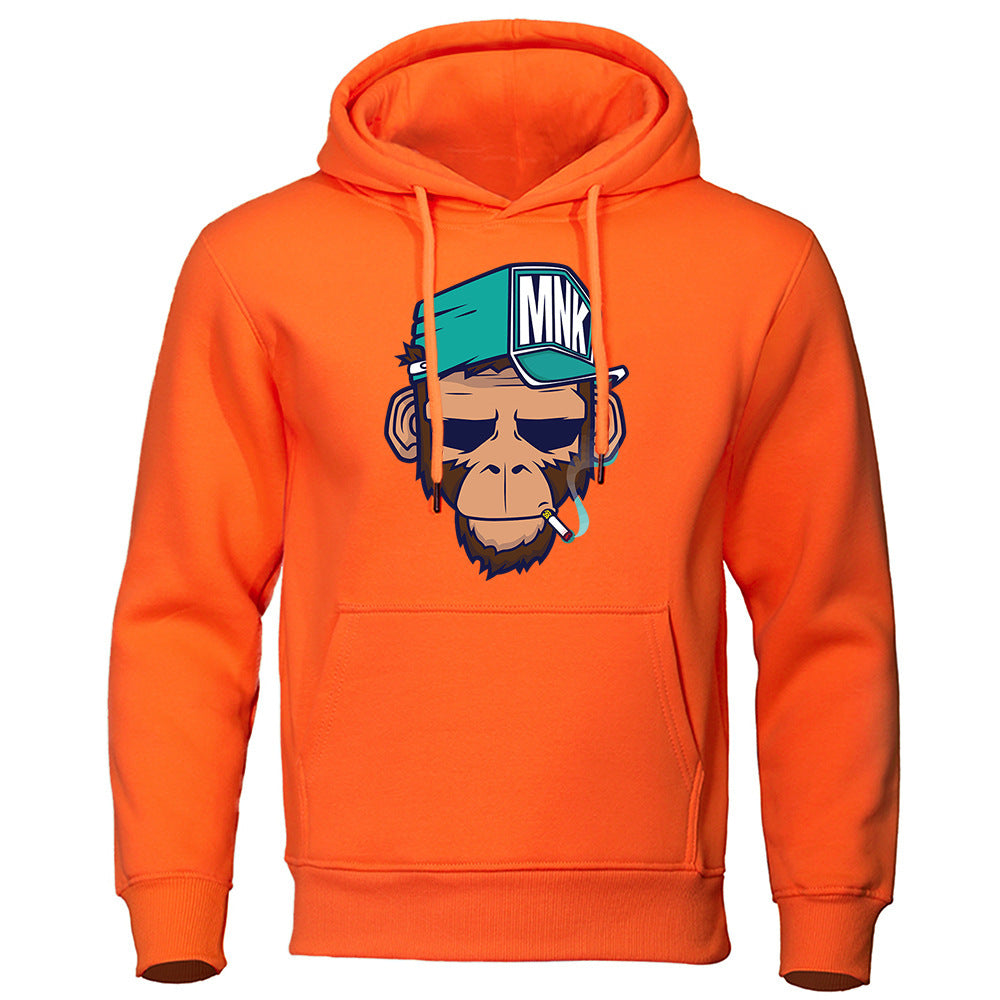 Personality Smoking Monkey Hoodie Sweatshirt Hip Hop Casual Street Hooded