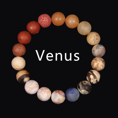 Universe Solar System Volcanic Rock Eight Planets Bracelet