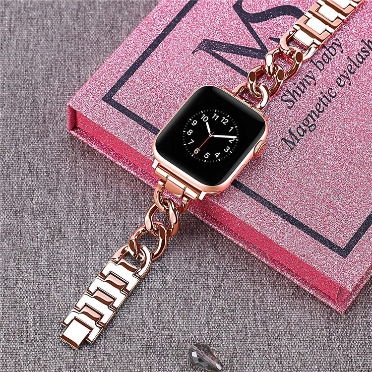 Single Row Denim Chain Metal Watch Band