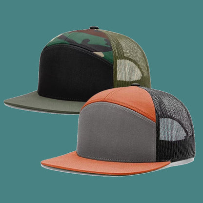 Flat Brim Baseball Cap Seven Pieces Mesh Cap Breathable Sun-proof