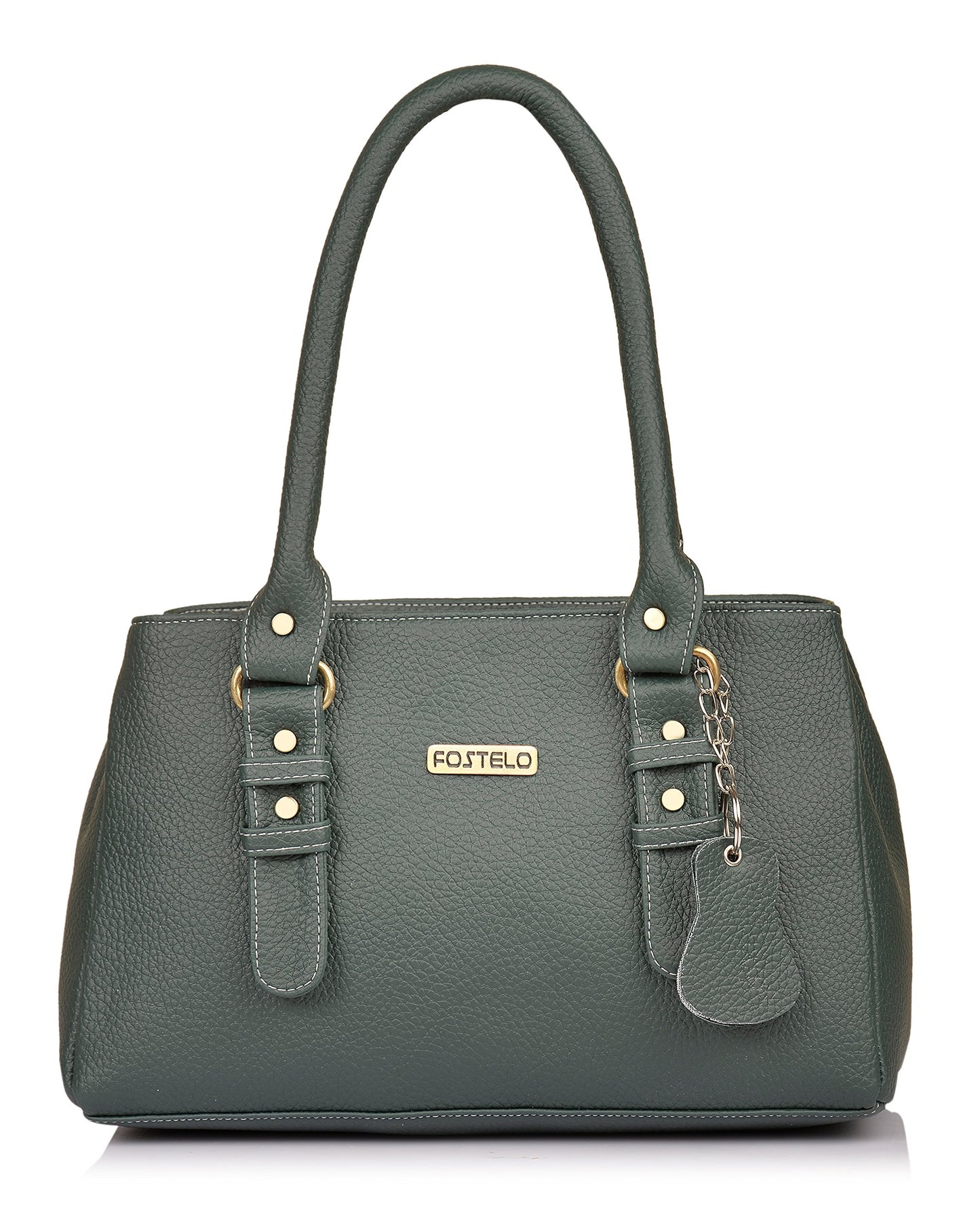 Fostelo Women's Westside Faux Leather Handbag (Grey) (Large)