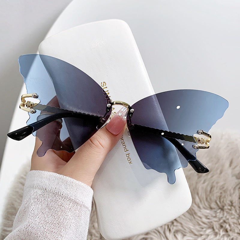 Butterfly Female Fashion Large Rim Gradient Color Street Shot Sun Glasses