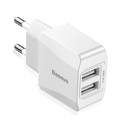 Compatible With  Baseus Mini Universal Dual USB Charger For X 8 7 Adapter Travel Wall Mobile Phone Charger EU Plug Adapter For  S8