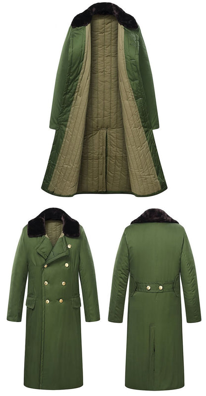 Coat Green Men's Winter Thickened Long Section