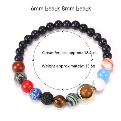 Universe Solar System Volcanic Rock Eight Planets Bracelet