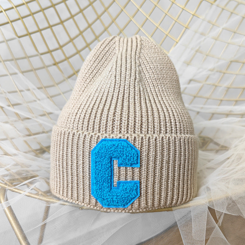 Simple Large C Woolen Cap