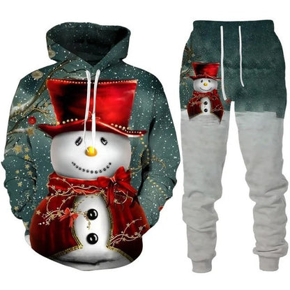 Santa Claus 3D Printing Hooded Sportswear