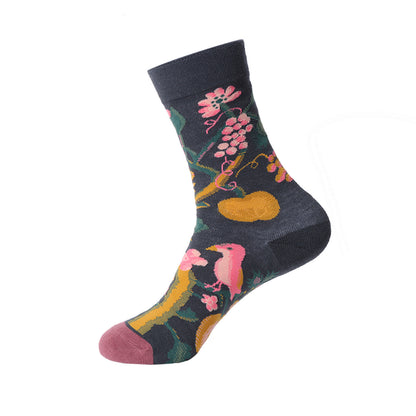 Renaissance Men And Women Mid-calf Spring And Autumn Cotton Sock