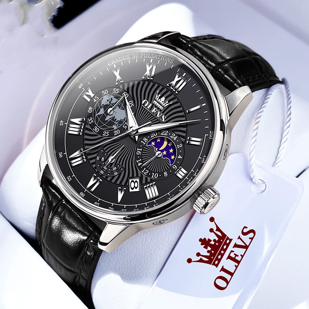 Multifunctional Business Quartz Watch Luminous Men