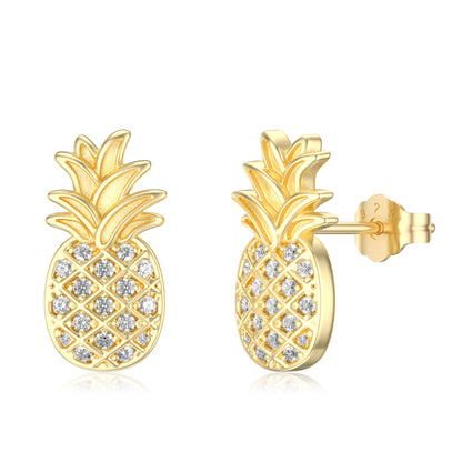 Pineapple Earrings Sterling Silver Pineapple Stud Earrings Hypoallergenic Earrings Jewelry