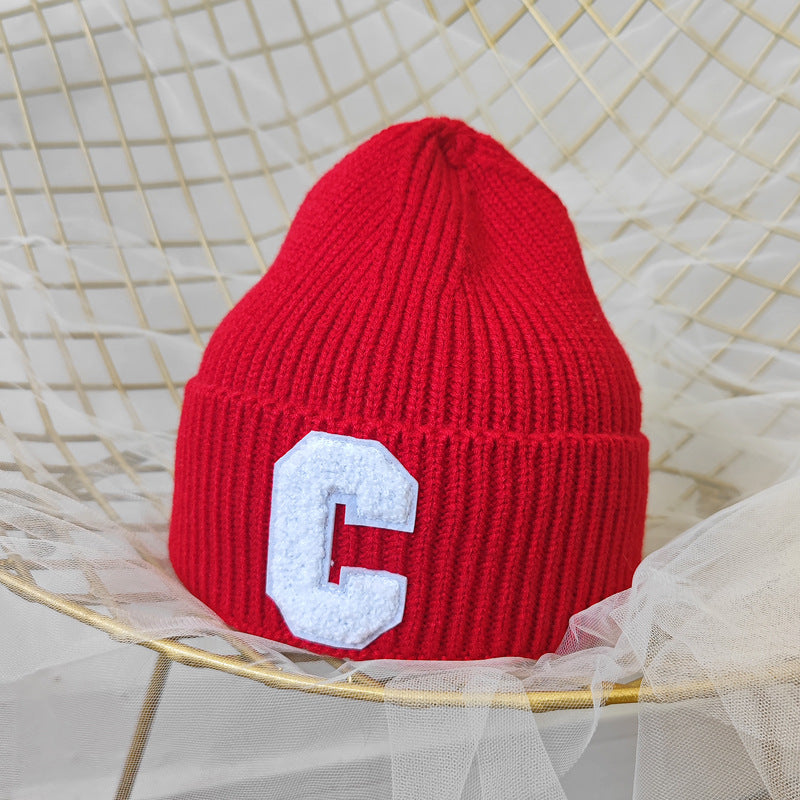 Simple Large C Woolen Cap