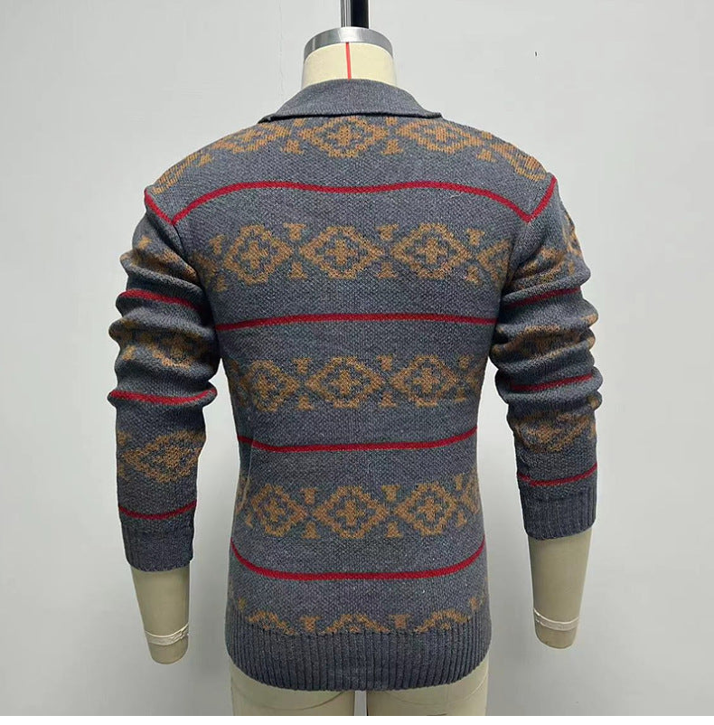 Autumn And Winter Jacquard Sweater Men