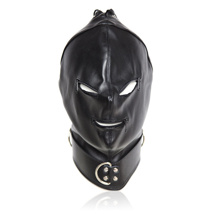 Black Leather Hood Leather Mask