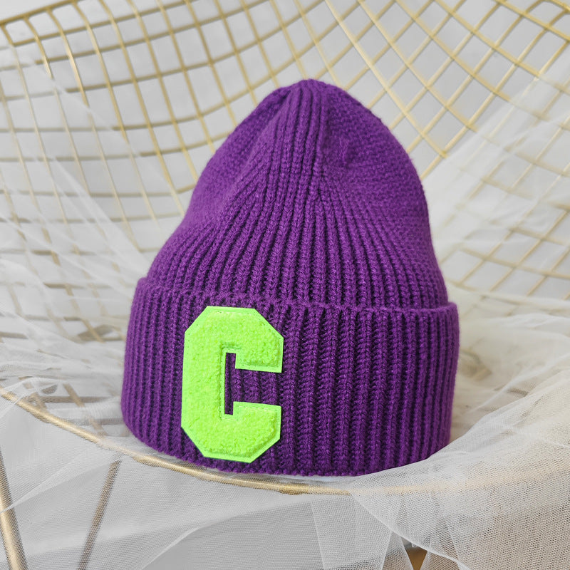 Simple Large C Woolen Cap