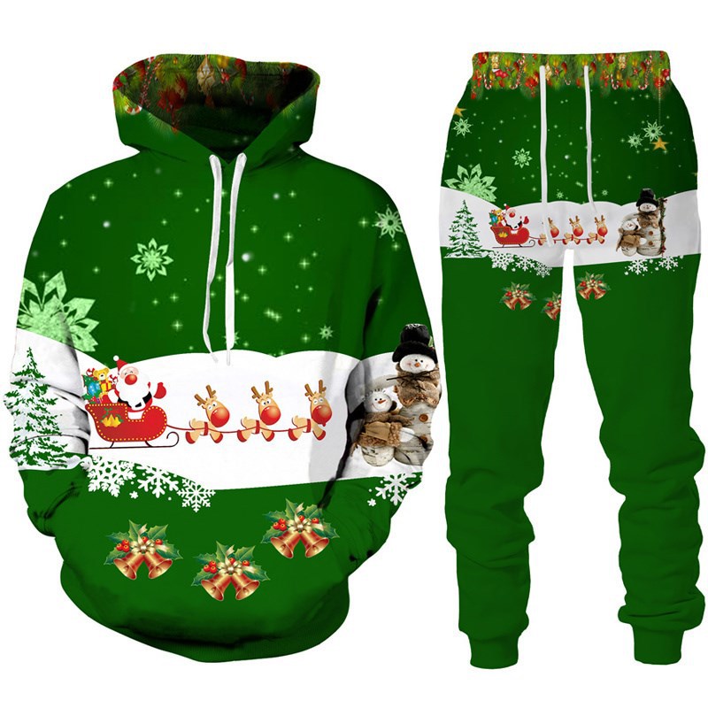 Santa Claus 3D Printing Hooded Sportswear