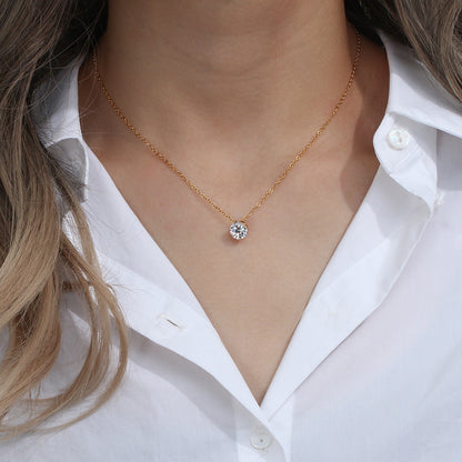 Kyla Solitaire Gold Necklace