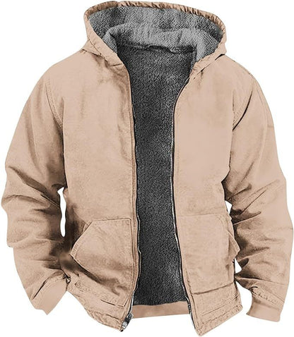 Cross Border Multi-color Solid Color 3D Printing Digital Printing Hooded Sweater Brown Lining Cotton-padded Jacket