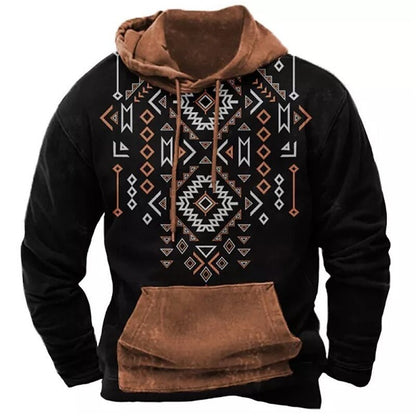 European And American Men's Pullover Hoodie Animal Horse Pattern