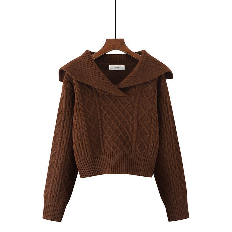 Autumn And Winter New Solid Color Loose And Lazy Style Short Knitwear For Women