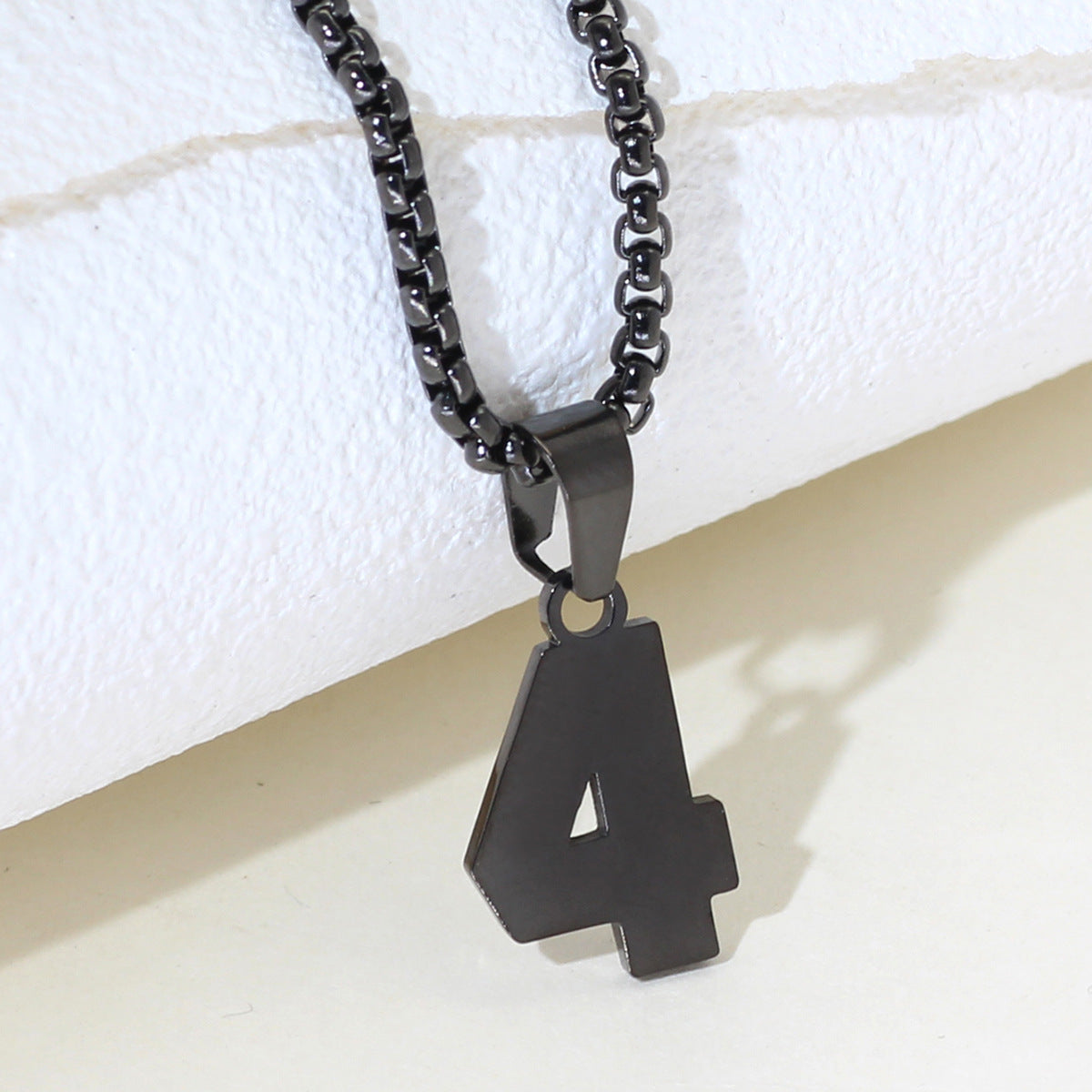 Simple Fashion Numbers Stainless Steel Black Double-sided Necklace