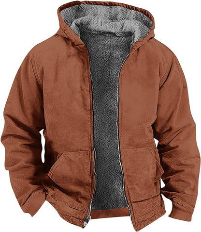 Cross Border Multi-color Solid Color 3D Printing Digital Printing Hooded Sweater Brown Lining Cotton-padded Jacket