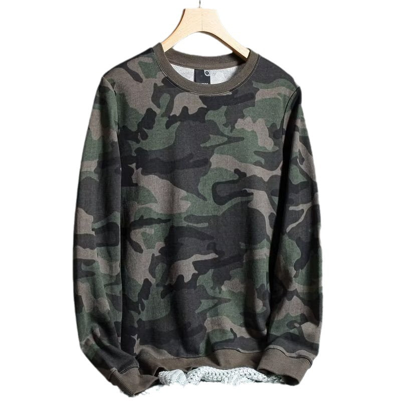 Camouflage Printed Loose Leisure Sports Long-sleeved Men's Sweater