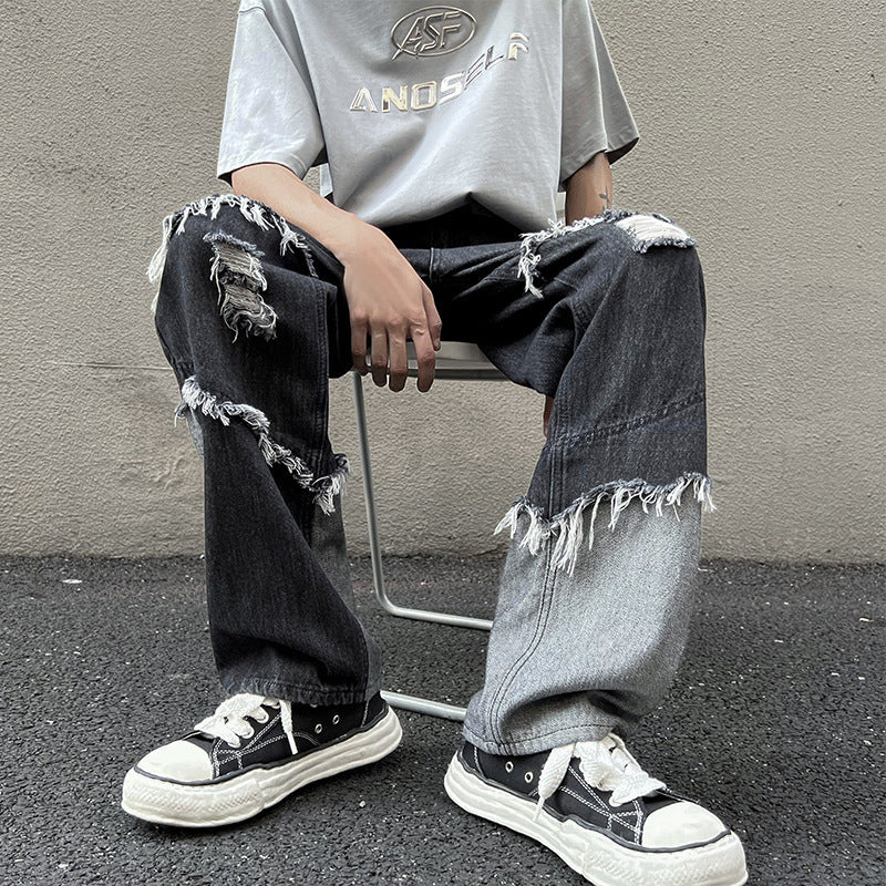 American Tassel Denim Pants Fashion Brand