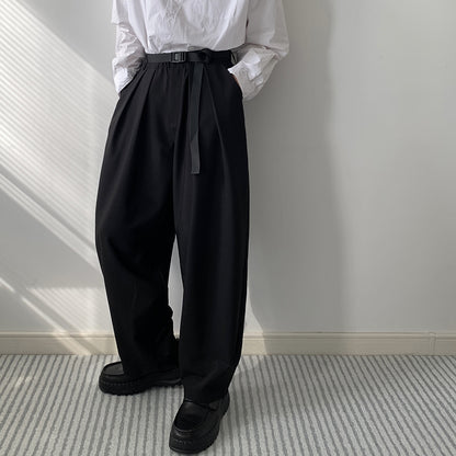 Dark Style Simple Loose Casual Suit Pants Men's Draping Effect Trousers