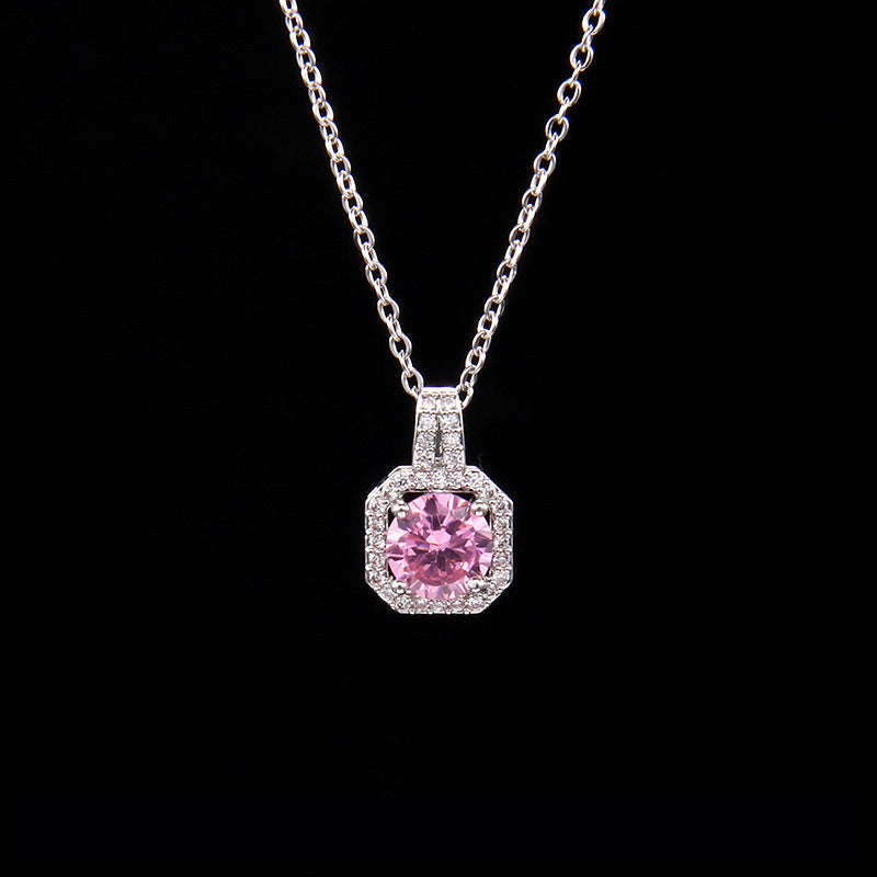 Women's Fashion Square Zircon Pendant Clavicle Chain